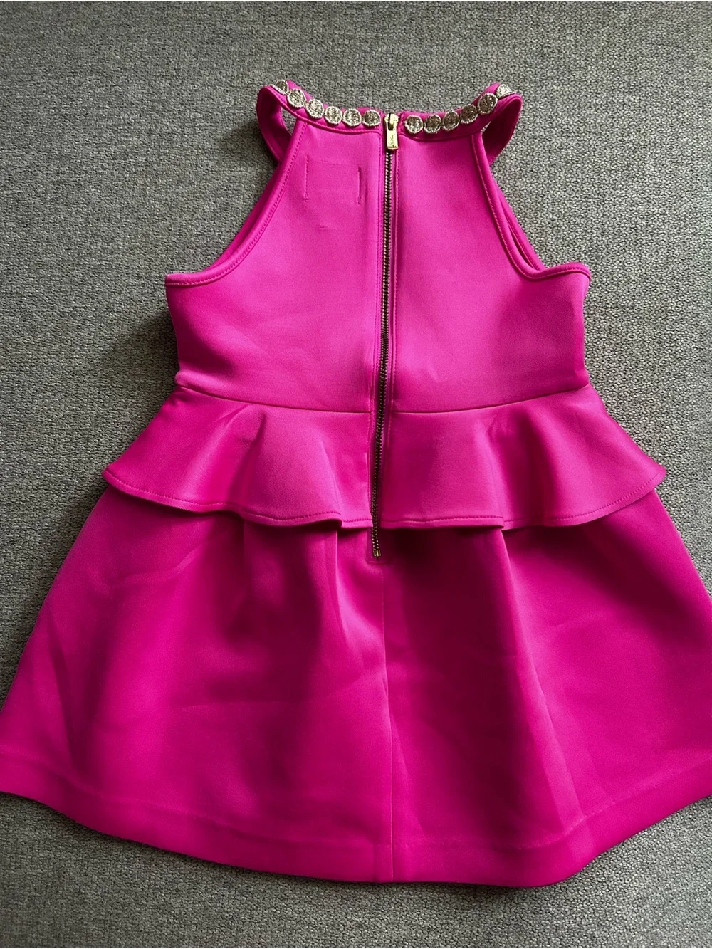 Lilly Pulitzer Hot Pink Jewel-Trim Peplum Dress